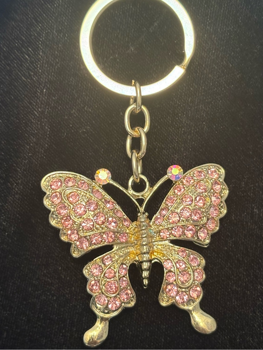 Pink Crystal Butterfly Keychain/Purse bling